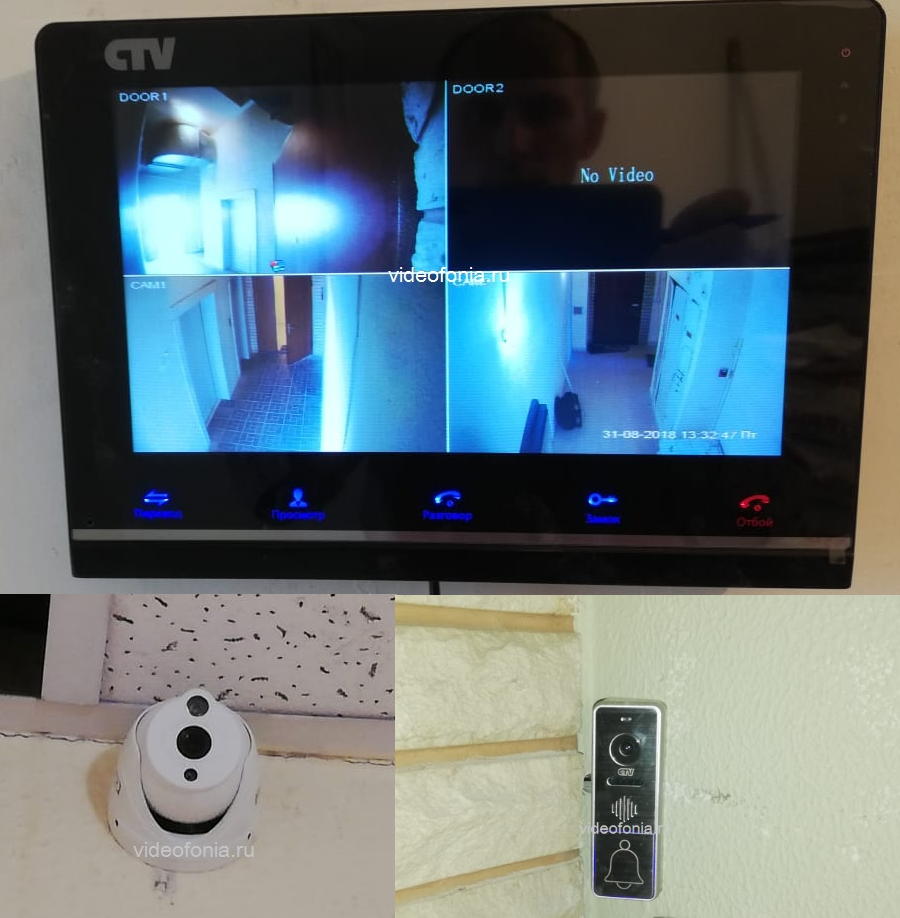 Мини система наблюдения на базе видеодомофона  в Жулебино